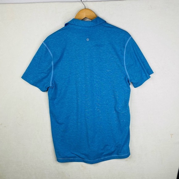 Lululemon Bright Aqua Blue Short Sleeve Performance Casual Polo Mens Size Large - Picture 6 of 7